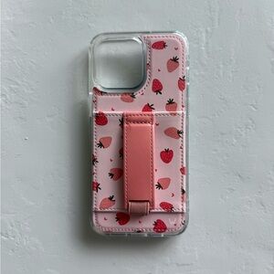 Strawberry Pattern Pink Phone Case